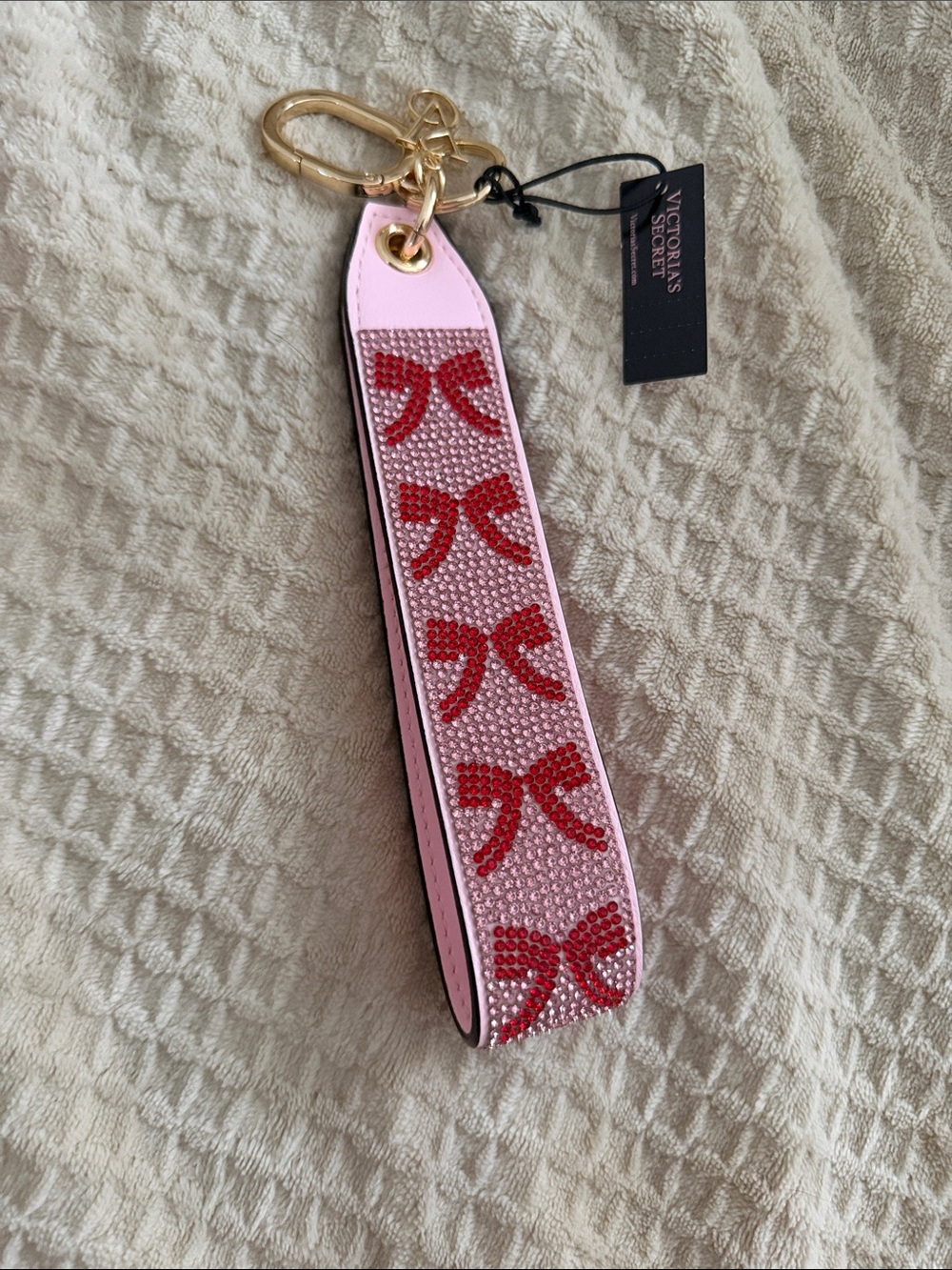 Victoria's Secret Pink Wristlet with Red Crystal Bows